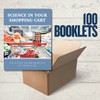 Booklet cover shopping cart in grocery store box of 100 booklets.