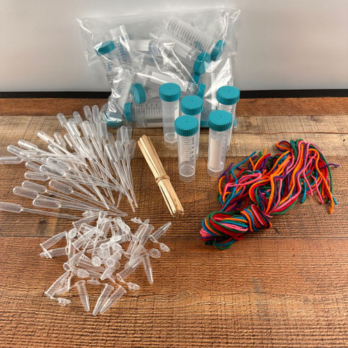 All the supplies included in the kit on display.