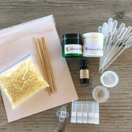 All the supplies included in the kit on display.