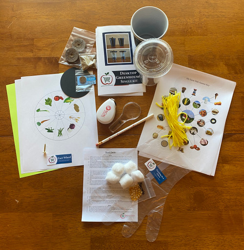 All the supplies included in the kit on display