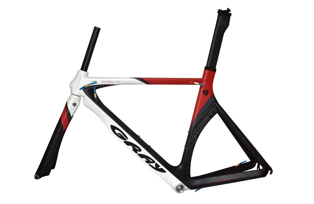 GRAY Storm TT Carbon Frame Set Black/Red/White combination