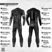 Synergy Synergy Wetsuits Mens Hybrid EFX3 Fullsleeve Triathlon Wetsuit