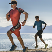 Synergy Men's Elite Short Sleeve Tri Suit - Charcoal/ Black