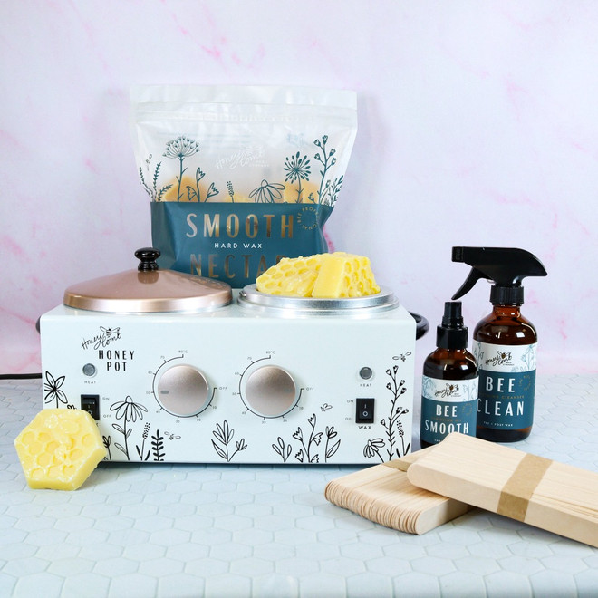 Double Waxing Kit With Warmer | 2.2LB All-Natural Hard Wax