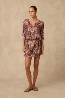 Monte & Lou Dolce 3/4 Sleeve Shirt Dress 5005Dol
