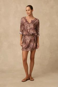 Monte & Lou Dolce 3/4 Sleeve Shirt Dress 5005Dol