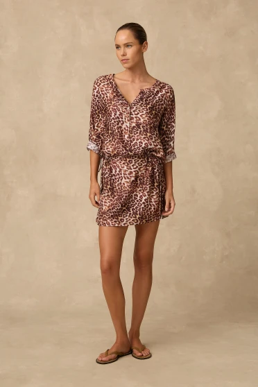 Monte & Lou Dolce 3/4 Sleeve Shirt Dress 5005Dol