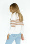 Humidity Flipside Stripe Knit White & Tan