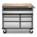 Gladiator® Premier 41 inch (104.1 cm) 9-drawer Mobile Tool Workbench with Solid Wood Top GAMT41HWJG