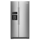Kitchenaid® 22.6 cu ft. Counter-Depth Side-by-Side Refrigerator with Exterior Ice and Water and PrintShield™ finish KRSC703HPS
