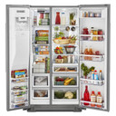 Kitchenaid® 24.8 cu ft. Side-by-Side Refrigerator with Exterior Ice and Water and PrintShield™ finish KRSF705HPS