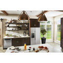 Kitchenaid® 24.8 cu ft. Side-by-Side Refrigerator with Exterior Ice and Water and PrintShield™ finish KRSF705HPS