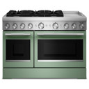 Kitchenaid® 48-Inch 6 Burner Commercial-Style Dual Fuel Range with Griddle KFDD948SDC