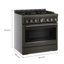 KitchenAid® 36-Inch 6 Burner Commercial-Style Gas Range with No Preheat Air Fry Mode KFGS936SBE