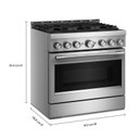 KitchenAid® 36-Inch 6 Burner Commercial-Style Gas Range with No Preheat Air Fry Mode KFGS936SSS