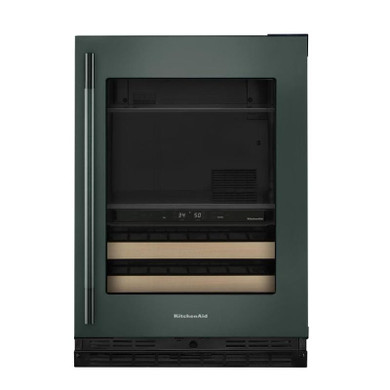 Kitchenaid® 24" Beverage Center with Glass Door and Wood-Front Racks KUBR524SJP