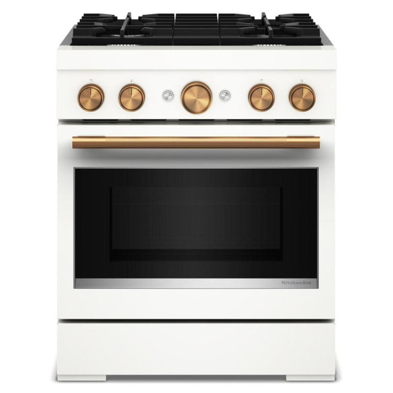 KitchenAid® 30-Inch 4 Burner Commercial-Style Dual Fuel Range with No Preheat Air Fry Mode KFDS930SPL