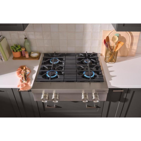 KitchenAid® 30-inch 4-Burner Gas Commercial-Style Rangetop KCGK930TSS