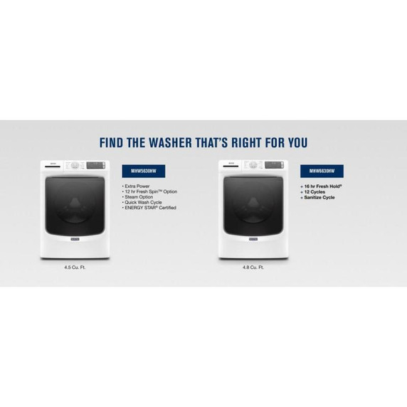 Maytag® Front Load Washer with Extra Power and 12-Hr Fresh Spin™ option - 5.2 cu. ft. MHW5630HW