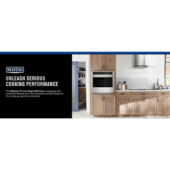 Maytag® 30-inch Single Wall Oven with Air Fry and Basket - 5.0 cu. ft. MOES6030LZ