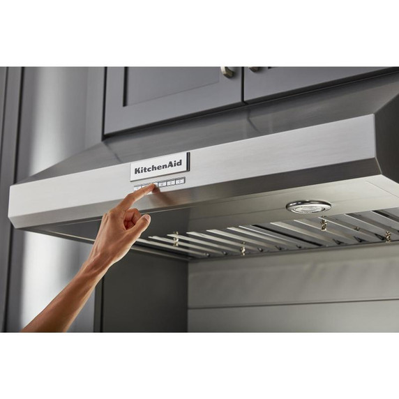 Kitchenaid® 30" 585 CFM Motor Class Commercial-Style Under-Cabinet Range Hood System KVUC600KSS
