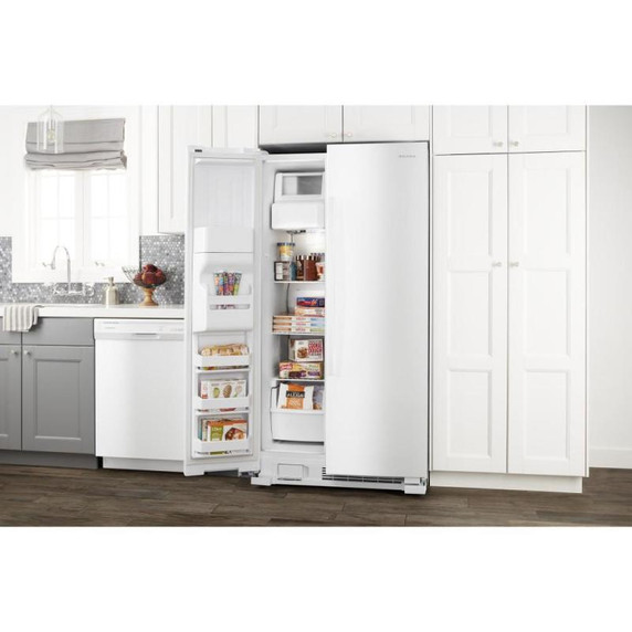 Amana® 33-inch Side-by-Side Refrigerator with Dual Pad External Ice and Water Dispenser ASI2175GRW