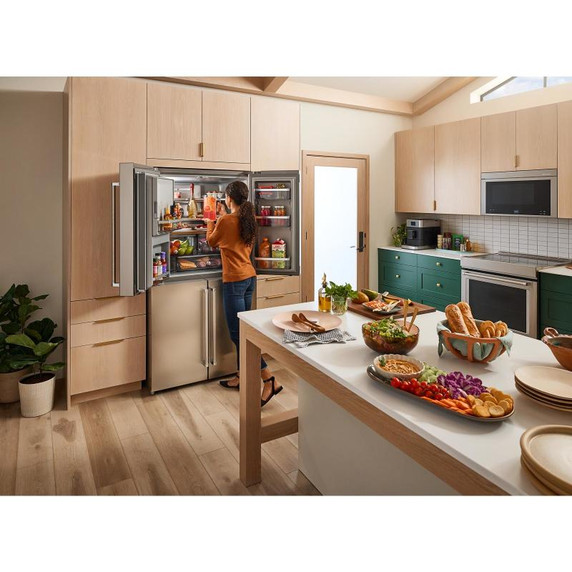 Kitchenaid® 36" Counter-Depth 19.4 Cu Ft 4-Door Refrigerator with Flexible Temperature Zone KRQC736RPS