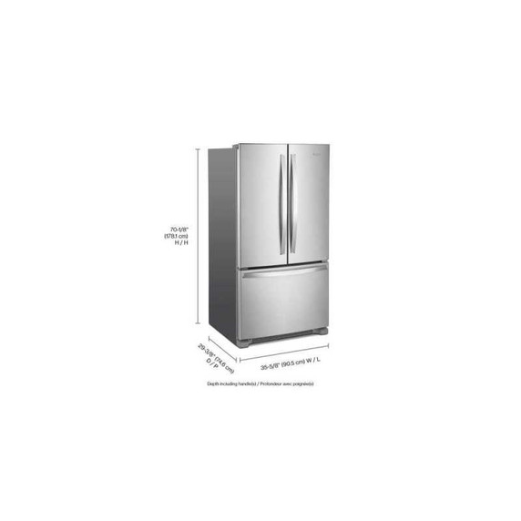 Whirlpool® 36-Inch Wide Counter-Depth French Door Bottom Mount Refrigerator - 20 cu. ft. WRFC2036RZ