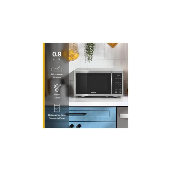Whirlpool® 0.9 cu. ft. Stainless Steel Countertop Microwave With Steam Clean - 900 watt WMCS3019RS