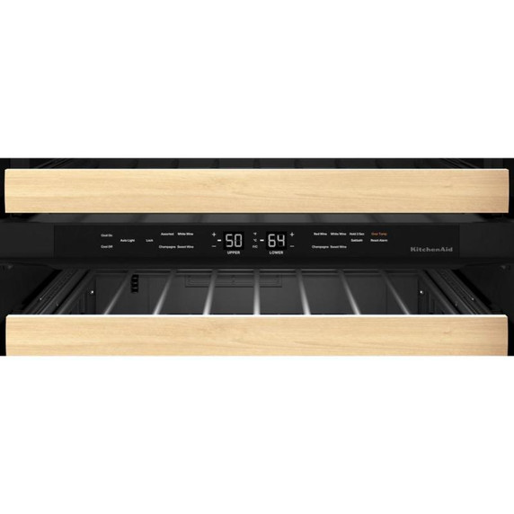 Kitchenaid® 24" Undercounter Wine Cellar with Full-Extension Wood-Front Racks KUWL524SJP