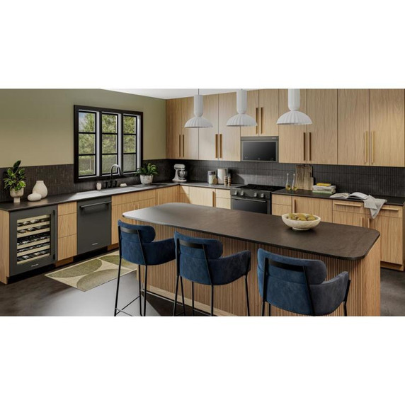Kitchenaid® 24" Undercounter Wine Cellar with Full-Extension Wood-Front Racks KUWL524SBE