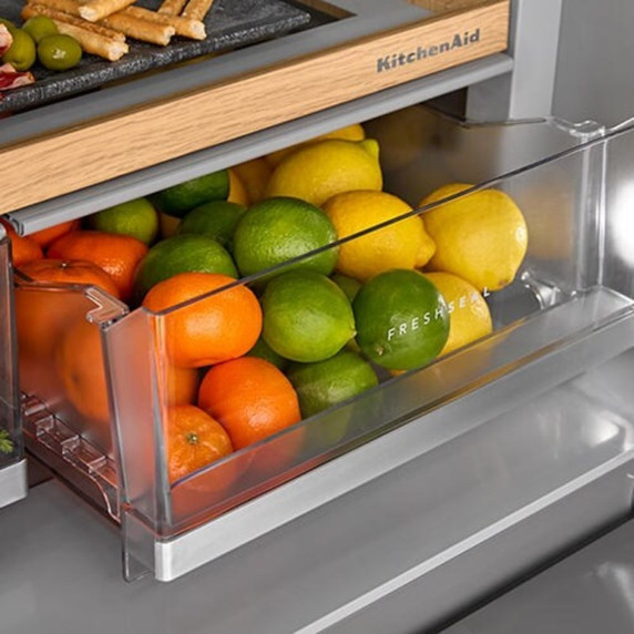 Kitchenaid® 30 cu. ft. French Door Refrigerator with Interior Water and Ice and FreshChill™ Full-Width Refrigerated Drawer KRMF336SPS