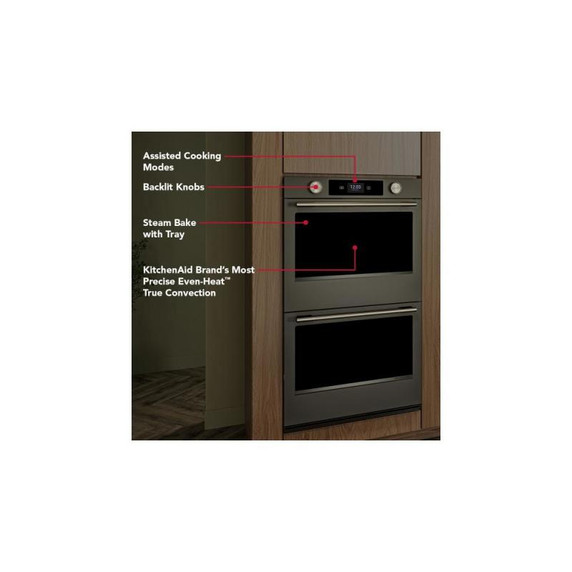 Kitchenaid® 30-inch Smart Electric Double Wall Oven with Assisted Cooking Modes - Black Ore KOED730SBE