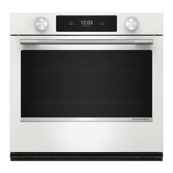 Kitchenaid® 30-inch Smart Electric Single Wall Oven with Assisted Cooking Modes - White KOES730SWH