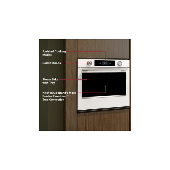 Kitchenaid® 30-inch Smart Electric Single Wall Oven with Assisted Cooking Modes - White KOES730SWH