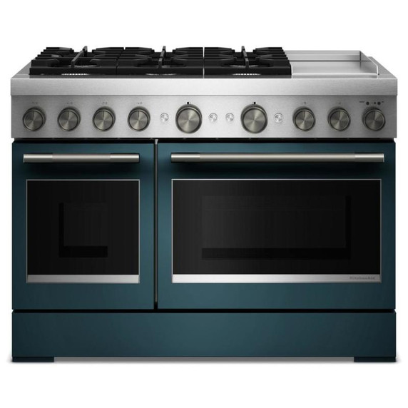 Kitchenaid® 48-Inch 6 Burner Commercial-Style Dual Fuel Range with Griddle KFDD948SAG