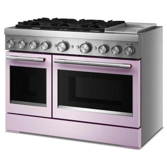 Kitchenaid® 48-Inch 6 Burner Commercial-Style Dual Fuel Range with Griddle KFDD948SWF
