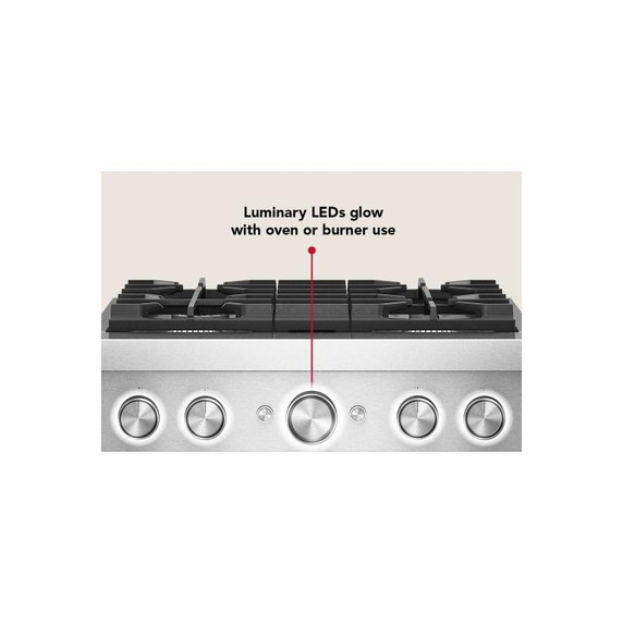 Kitchenaid® 30-Inch 4 Burner Commercial-Style Dual Fuel Range with No Preheat Air Fry Mode KFDS930SAG