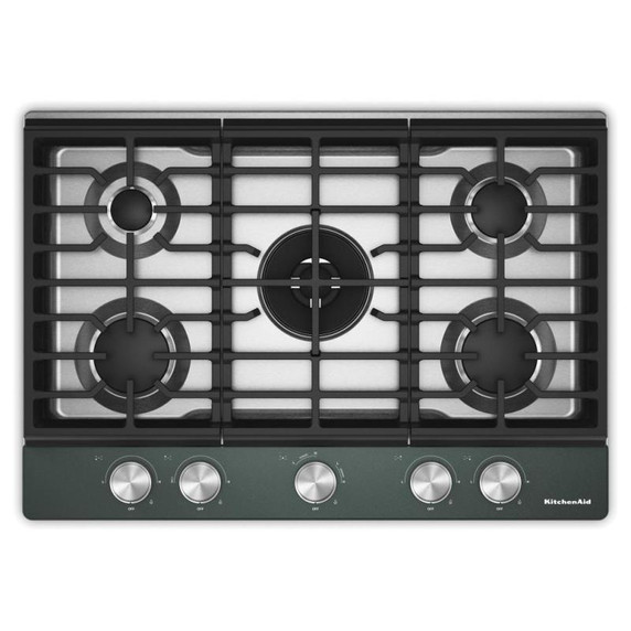 Kitchenaid® Gas-on-Metal Cooktop with an Integrated Wok Grate and CookShield™ Finish KCGK530SJP