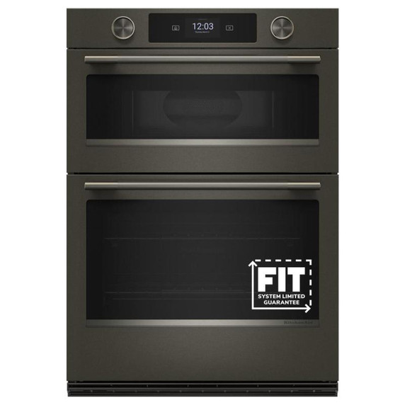 Kitchenaid® 30-inch Smart Electric Combo Wall Oven with Intelligent Cooking Camera - Black Ore KOEC930SBE