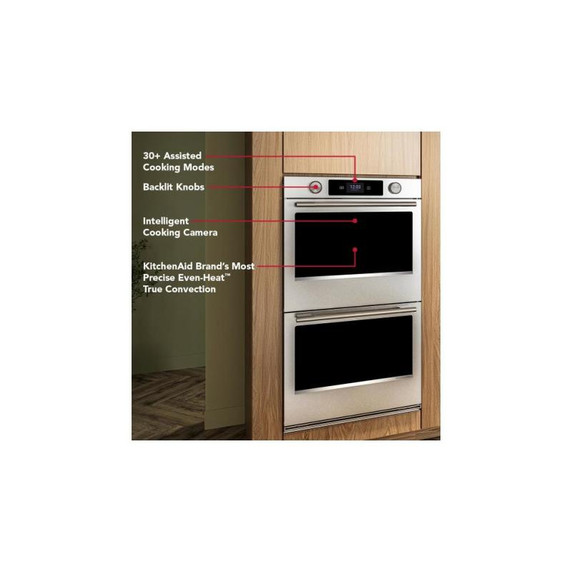 Kitchenaid® 30-inch Smart Electric Double Wall Oven with Intelligent Cooking Camera - PrintShield™ Finish KOED930SPS