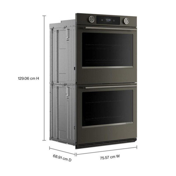 Kitchenaid® 30-inch Smart Electric Double Wall Oven with Intelligent Cooking Camera - Black Ore KOED930SBE