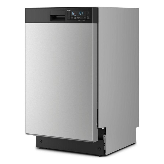 Whirlpool® 18" Stainless Steel Dishwasher with Half Load Cycle and Triple Spray Arms - 48 dBA WDFS5118SS