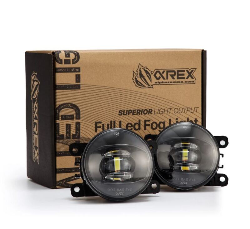 AlphaRex Universal Acura/Ford/Honda/Subaru/Nissan DoubleTap Dual Color LED Proj Fog Lights - Wt/Ambr - 210002