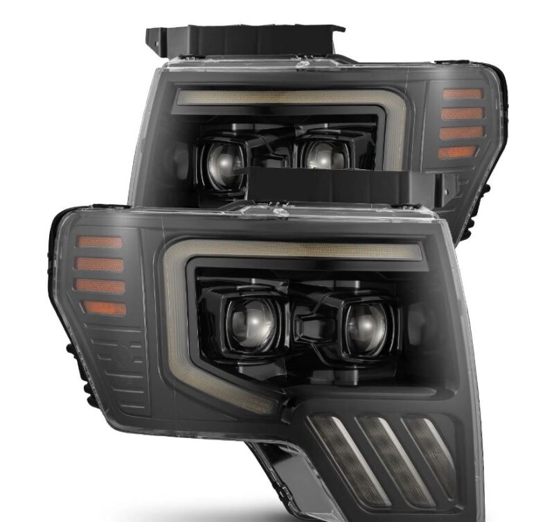 AlphaRex 09-14 Ford F-150 PRO-Series Projector Headlights Black w/Activation Light Seq Signal SB DRL - 880483