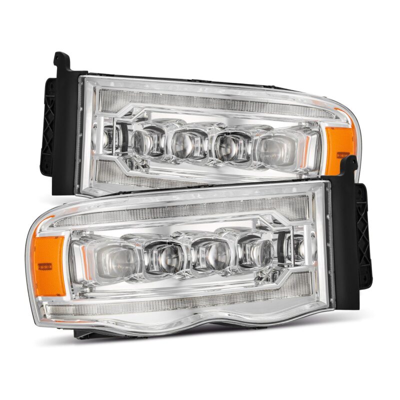 AlphaRex 02-05 Dodge Ram 1500 NOVA LED Proj Headlights Plank Style Chrome w/Activ Light/Seq Signal - 880565