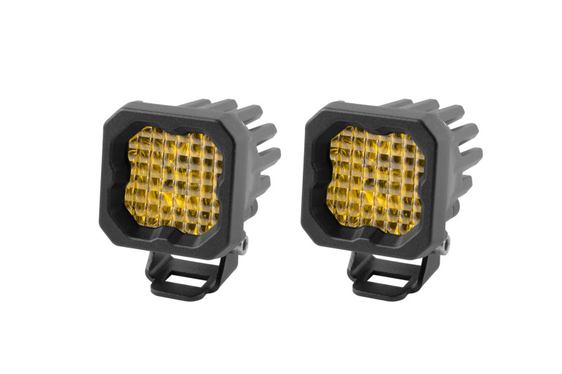 Diode Dynamics Stage Series C1 LED Pod Sport - Yellow Wide Standard ABL (Pair) - DD6443P