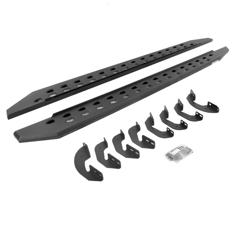 Go Rhino 07-21 Toyota Tundra Crew Max 4DR RB20 Slim Running Boards Kit (Incl. Brackets) - Tex. Blk - 69441687SPC