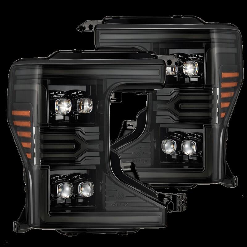 AlphaRex 20-22 Ford F-250/350/450 SD NOVA-Series LED Proj Headlights Alpha-Bk w/Acv Light SS & SBDRL - 880340