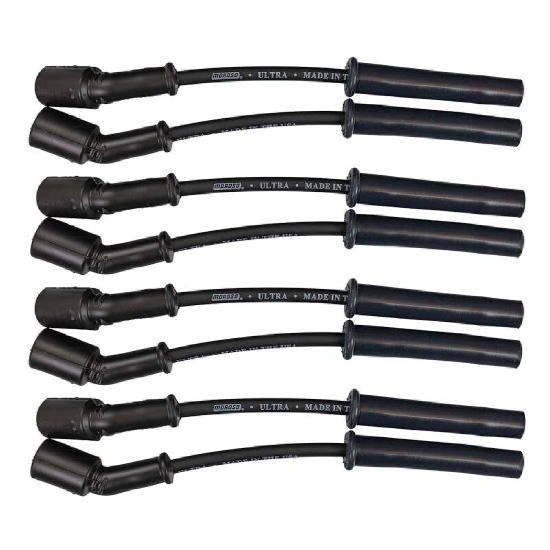 Moroso GM LS 5.7L/6.0L/6.2L/7.0L Ultra 350 8mm Multi-Angle Boot Ignition Spark Plug Wire Set - Black - 51036
